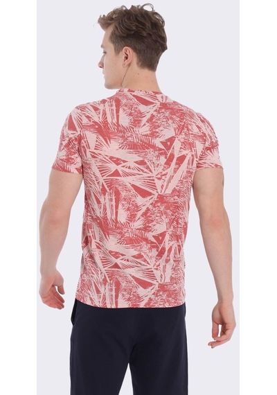 Maraton Sportswear Regular Erkek Bisiklet Yaka Kısa Kol Beach Gülmelanj T-Shirt 20927-Gülmelanj