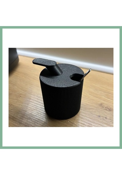 Bşkvirgo 3d Baskı 2li Kaşıklı Şekerlik Baharatlık Seti Kapaklı Fitilli Dekoratif Mutfak Sunum Kabı 7x7 Cm Bsk2026 Çok Renkli