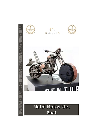 Saat Dekoratif Vintage Hediyelik Nostaljik Ofis Masası Motorcu Şık Metal Masa Motosiklet Saat Çok Renkli