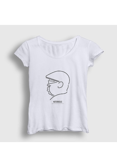 Presmono Kadın Neon The Notorious Bıg T-shirt Beyaz
