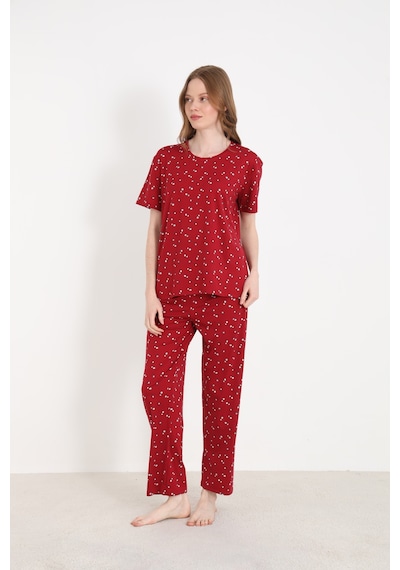 Elitol Bamboo Örme Desenli Kadın Pijama Takımı Desenli-5