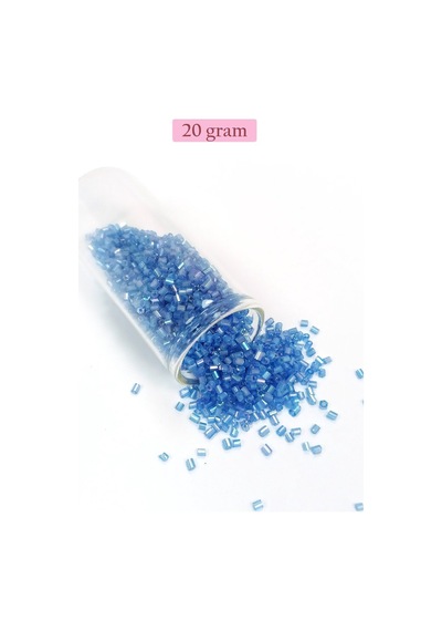 Kesme Cam Boncuk 2mm - 20 Gram - Şeffaf Mavi -bnc326 Diğer