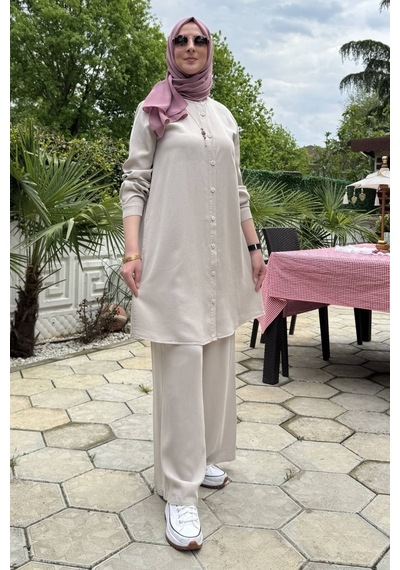 Rabia Şamlı Ezgi Pantolonlu Takım Taş Normal