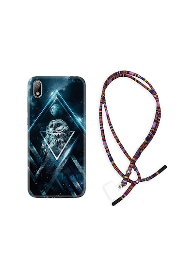 Huawei Y5 2019 Kılıf Rasta Boyun Askılı Old Owl 1649
