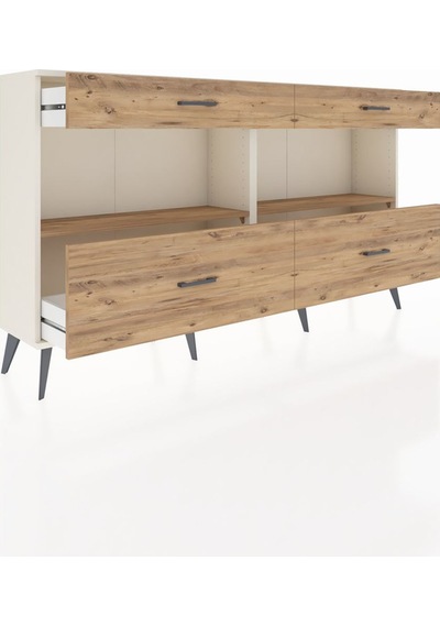 Arges Konsol 2 Raflı 4 Çekmeceli 176x30x99 Aytaşı-çam Aytaşı-çam