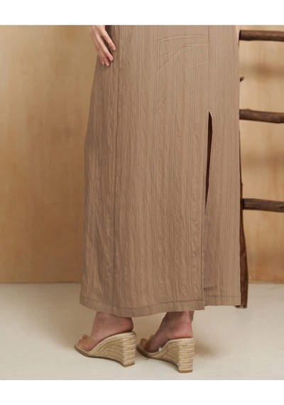 Mai Collection Mai Studios Co. Lovina Çizgili Vizon Crop Etek Takım Vizon