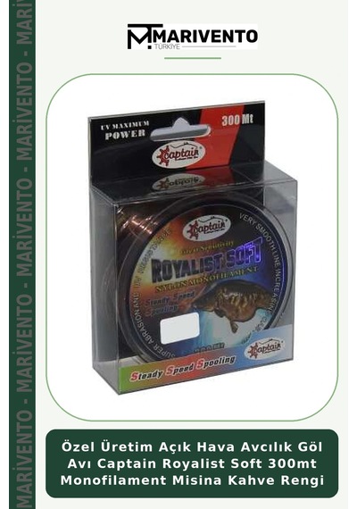 Özel Üretim Açık Hava Avcılık Göl Avı Captain Royalist Soft 300mt Monofilament Misina Kahve Rengi 0.30 mm