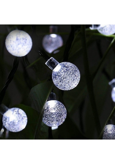 Profosyonel Kristal Beyaz Top Led Işık Su Geçirmez Dış Mekan Işığı 5metre Beyaz Yılbaşı Ağacı Işığı Gün Işığı