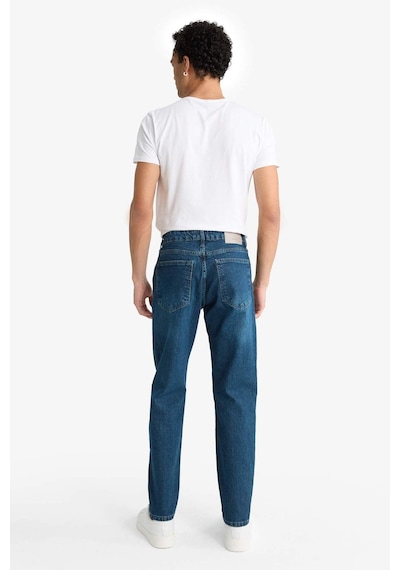 Defacto Slim Tapered Fit Dar Kalıp Normal Bel Daralan Paça Jean Pantolon G1307ax25aunm34 Mavi