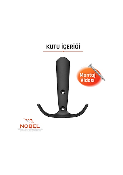 Focus Portmanto Askısı, Metal Vestiyer Askısı, Matsiyah, Duvar Ve Dolap Askılığı 5'li Set Vidalı Matsi Yah