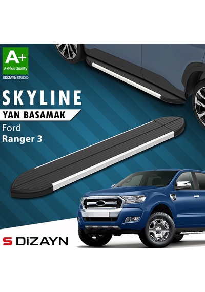 S-dizayn Ford Ranger 3 Skyline Aluminyum Yan Basamak 203 Cm 2012-2022 A+ Kalite