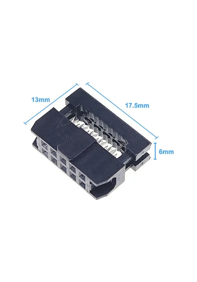 2x5 Pin Idc Konnektör 10 Pin Kablo Soketi 2.54mm 180 Derece Dişi Header Devre Pcb Bağlantı Parçası