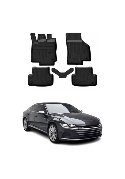 Volkswagen Arteon 2017-2026 Uyumlu 4d Havuzlu Paspas Kauçuk Siyah 5 Parça