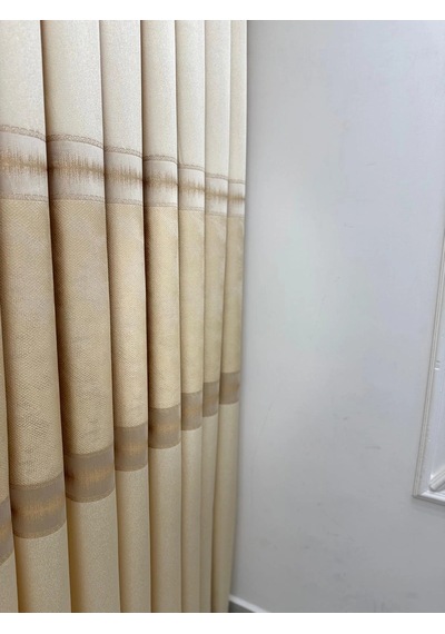 Nivemeshome Umut Fj614365 V 120 Krem 1/3 Sık Pile Fon Perde Lacivert