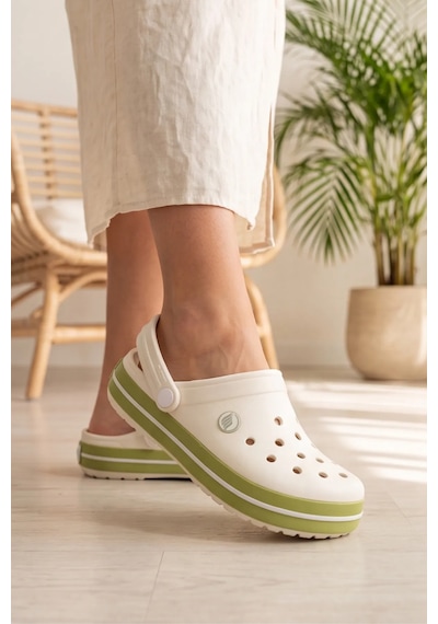 Liarca Easystep - Ekru - Yeşil Hafif Eva Sabo Terlik, Ergonomik Tabanlı Nefes Alabilen Islak Zemin Uyum... Liarca Easystep - Ekru - Yeşil Hafif Eva Sabo Terlik, Ergonomik Tabanlı Nefes Alabilen Islak Zemin Uyum...