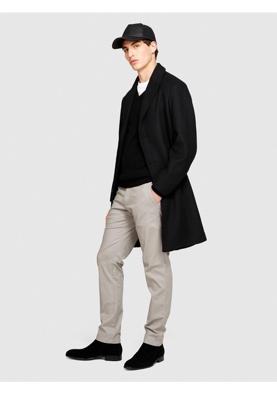 Sisley Slim Fit Vintage Efekt Chino Pantolon Erkek Siyah Pantolon - 323a4dm6sf02y