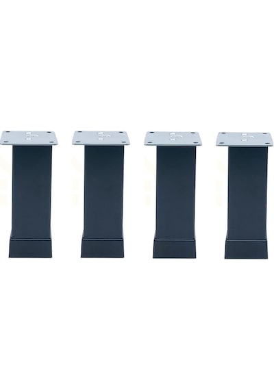 Kare Mobilya Ayağı Siyah 12cm 4 Adet