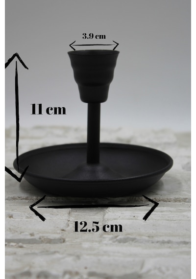 Metal Vintage Mumluk & El Şamdanı Mat Siyah Turna2623-7 Diğer