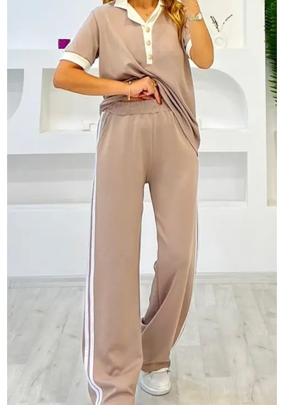 Fiolin Soft Touch Polo Yaka Eşofman Takımı Bej