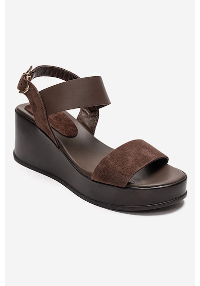 Luvishoes Lolanthe Kahverengi Cilt/kahverengi Süet Hakiki Deri Kadın Dolgu Topuklu Sandalet Luvishoes Lolanthe Kahverengi Cilt/kahverengi Süet Hakiki Deri Kadın Dolgu Topuklu Sandalet