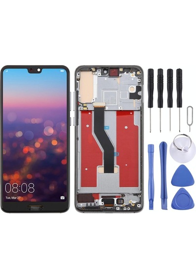 Huawei Uyumlu P20 Pro Oled Lcd Ekran Dokunmatik Full Çıtalı Siyah
