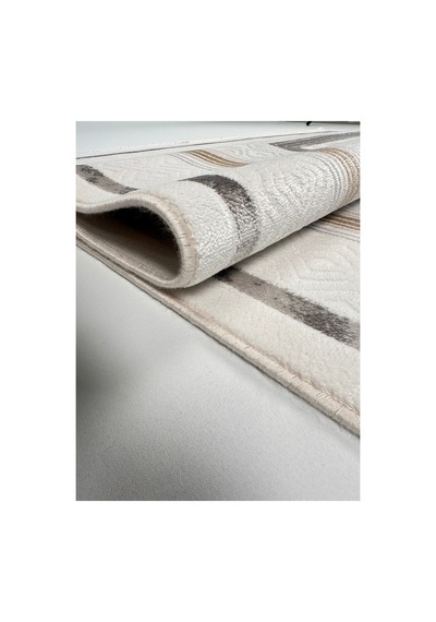 Merinos Vista Krem Kahverengi Çerçeveli %100 Akrilik Yumuşak Dokulu Salon Oturma Odası Halısı 76593-957