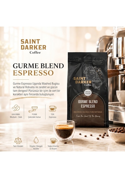Saint Darker Gurme Blend Espresso Çekirdek Kahve 1 KG