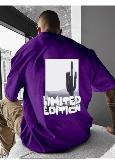 Lımıted Edıtıon Baskılı Oversize Tişört Mor