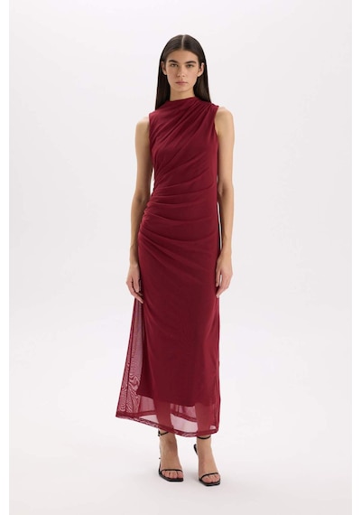 DeFacto Bodycon Vücudu Saran Yarım Balıkçı Yaka Basic Düz Tül Kolsuz Maxi Elbise C3519AX24AUBR248 Bordo DeFacto Bodycon Vücudu Saran Yarım Balıkçı Yaka Basic Düz Tül Kolsuz Maxi Elbise C3519AX24AUBR248 Bordo
