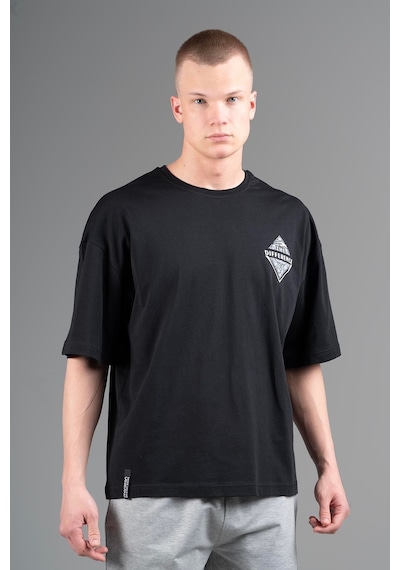 Maraton Sportswear Oversize Erkek Bisiklet Yaka Kısa Kol Basic Siyah T-shirt 22694-siyah Siyah