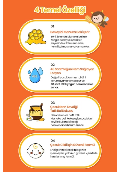 Çocuklar İçin Bariyer Destekleyen Yoğun Nemlendirici & Besleyici Losyon Atopalm Honey Lotion Kids