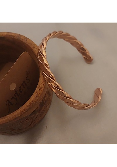 Bakır Örgü Desenli Bileklik - El Yapımı, Şık Ve Sağlıklı Sadece Bileklik 15 Cm Çok Renkli