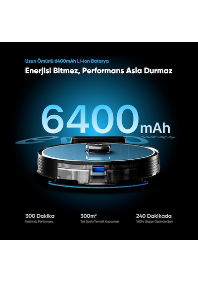 Şımart Katya V 15000pa 6400 MAH Yüksek Batarya Akıllı Robot Süpürge