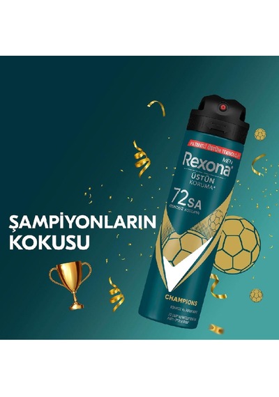 Rexona Champions Erkek Sprey Deodorant 150 ML + Clear Men Cool Sport Menthol Şampuan 180 ML