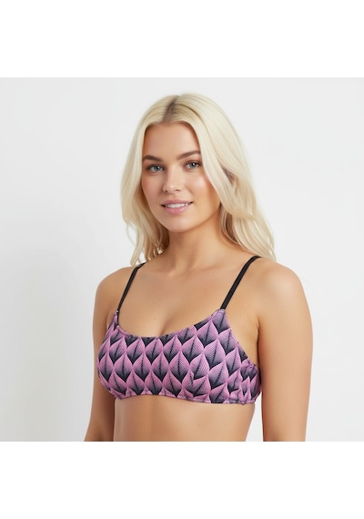 Bonbon Kadın Micro Polyester Balensiz Desteksiz Scoop Bralet Sütyen Bb2113 Pembe Desenli