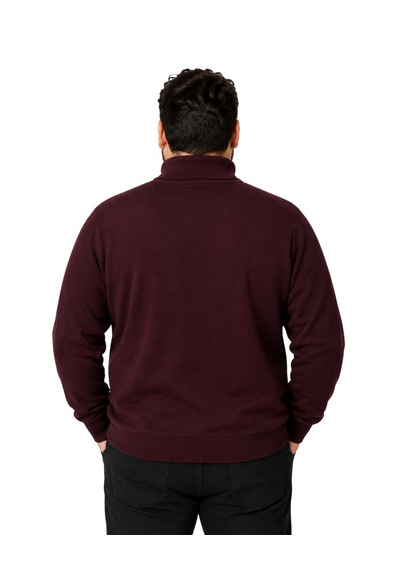 Battalmoda Erkek Büyük Beden Bordo Tam Balıkçı Pamuklu Kazak 3xl-4xl-5xl-6xl