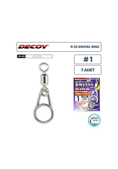 Decoy R-52 Swivel Ring Fırdöndülü Klips Silver 1 30lb 7 Adet