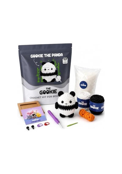 Panda Amigurumi Tığ Kiti Örgü Seti