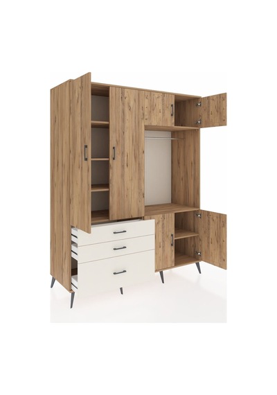 Kronos Gardrop 7 Raflı 3 Çekmeceli Tek Askılı 176x59x221 Çam-çam/aytaşı Çam/aytaşı Kronos Gardrop 7 Raflı 3 Çekmeceli Tek Askılı 176x59x221 Çam-çam/aytaşı Çam/aytaşı