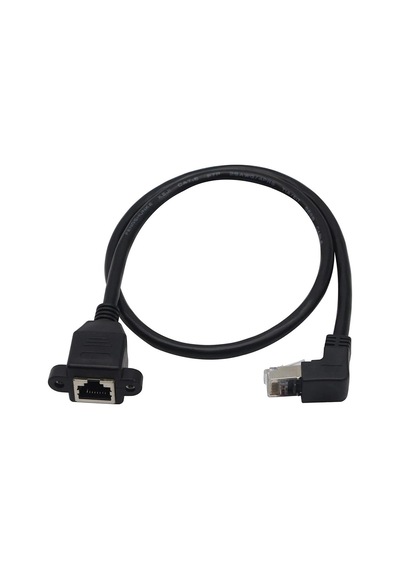 7747 Rj45 Dişi Erkek Uzatma 1.5m Dirsek Köşeli 90 Derece Panel Tipi Cat6 Montaj Kablosu 1.5 Metre