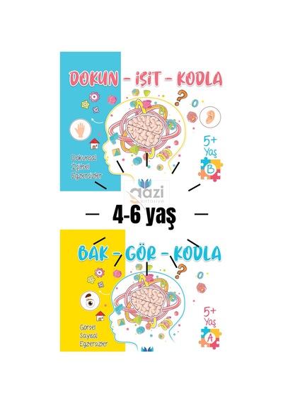 Kodlama 2'li Kitap Seti 4-6 Yaş / Dokun - İşit - Kodla / Bak - Gör - Kodla 160 Sayfa