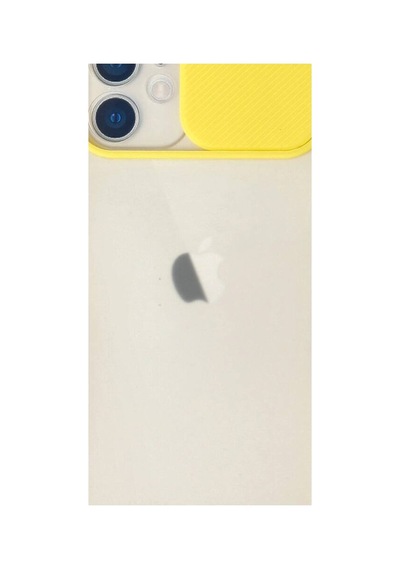 Apple iPhone Uyumlu 11 Kılıf Palm Buzlu Kamera Sürgülü Silikon - Sarı Evimdeyokyok