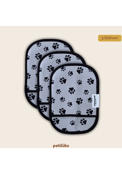 Patilüks 3'lü Kedi Köpek Tüy Toplayıcı Eldiven - Kıyafet, Koltuk, Halı İçin Yıkanabilir Temizleme Eldiveni