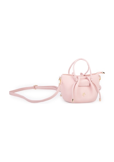 Nas Bag Kadın Mini Büzgülü Şık Çapraz Çanta Pudra