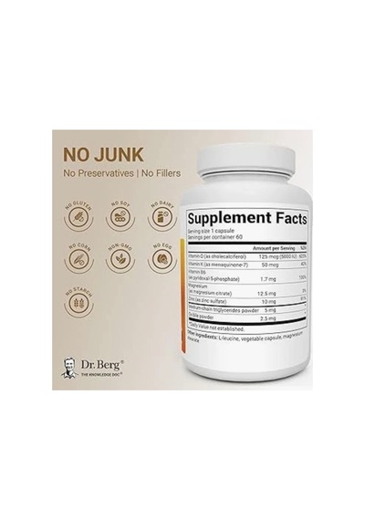 Dr. Berg Maximum Strenght 2-ın-1 D3 K2 5000 Lu 60 Kapsül