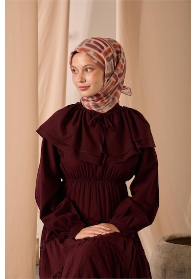Silk Home Soft Eşarp 73096-15 Pudra, Turuncu, Koyu Vizon, Bordo