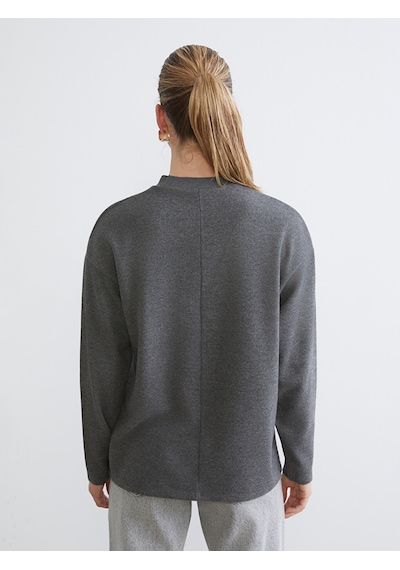 Lcw Everyday Antrasit Bisiklet Yaka Oversize Kadın Tişört