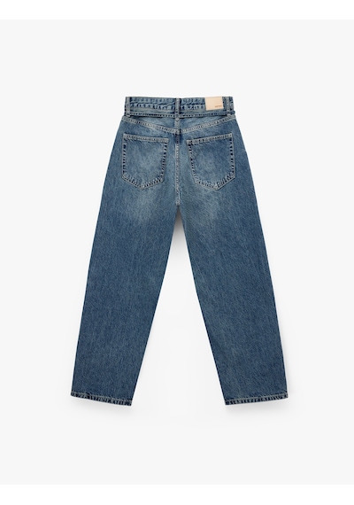 Koton Pamuklu Kemerli Dikiş Detaylı Rahat Kalıp Düz Paça Denim Pantolon - Ballon Jeans Orta İndigo 6sal40117md İndigo Koton Pamuklu Kemerli Dikiş Detaylı Rahat Kalıp Düz Paça Denim Pantolon - Ballon Jeans Orta İndigo 6sal40117md İndigo