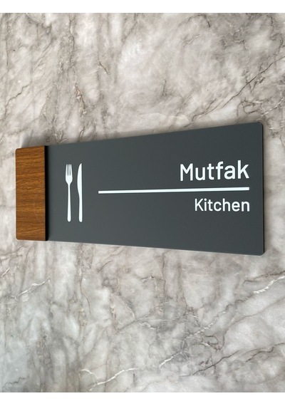 Wooden Serisi Mutfak Yönlendirme Levhası