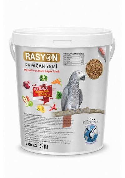Rasyon Meyveli Ve Sebzeli Papağan Yemi 4 Kg